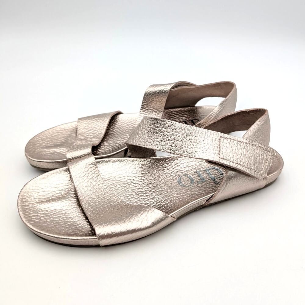 Pedro Garcia Jamari Slingback Sandal Womens Rose Gold Cervo Lame Sz US8.5 EU38.5